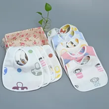 Bavoir en forme de U à Six couches gaze de coton pour bébé, serviette de jardin d'enfants, absorbante d'eau, tissu respirant pour nouveau né