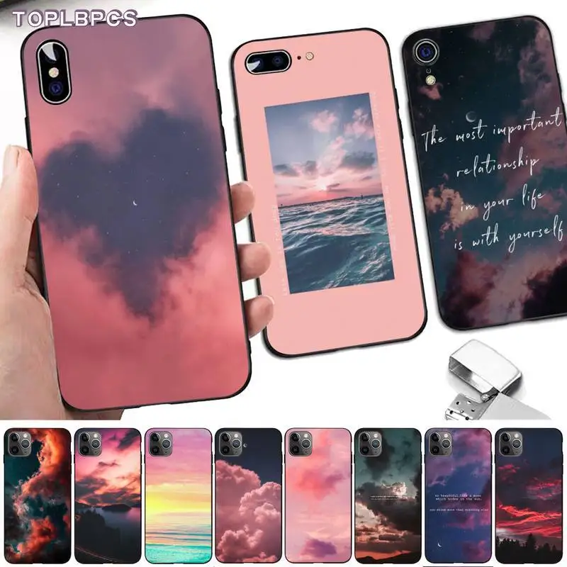 Чехол TOPLBPCS Sweet sky pink Cloud Great art с принтом для iPhone 8 7 6 6S Plus X 5S SE 2020 XR 11 12 pro XS MAX|Бамперы| |