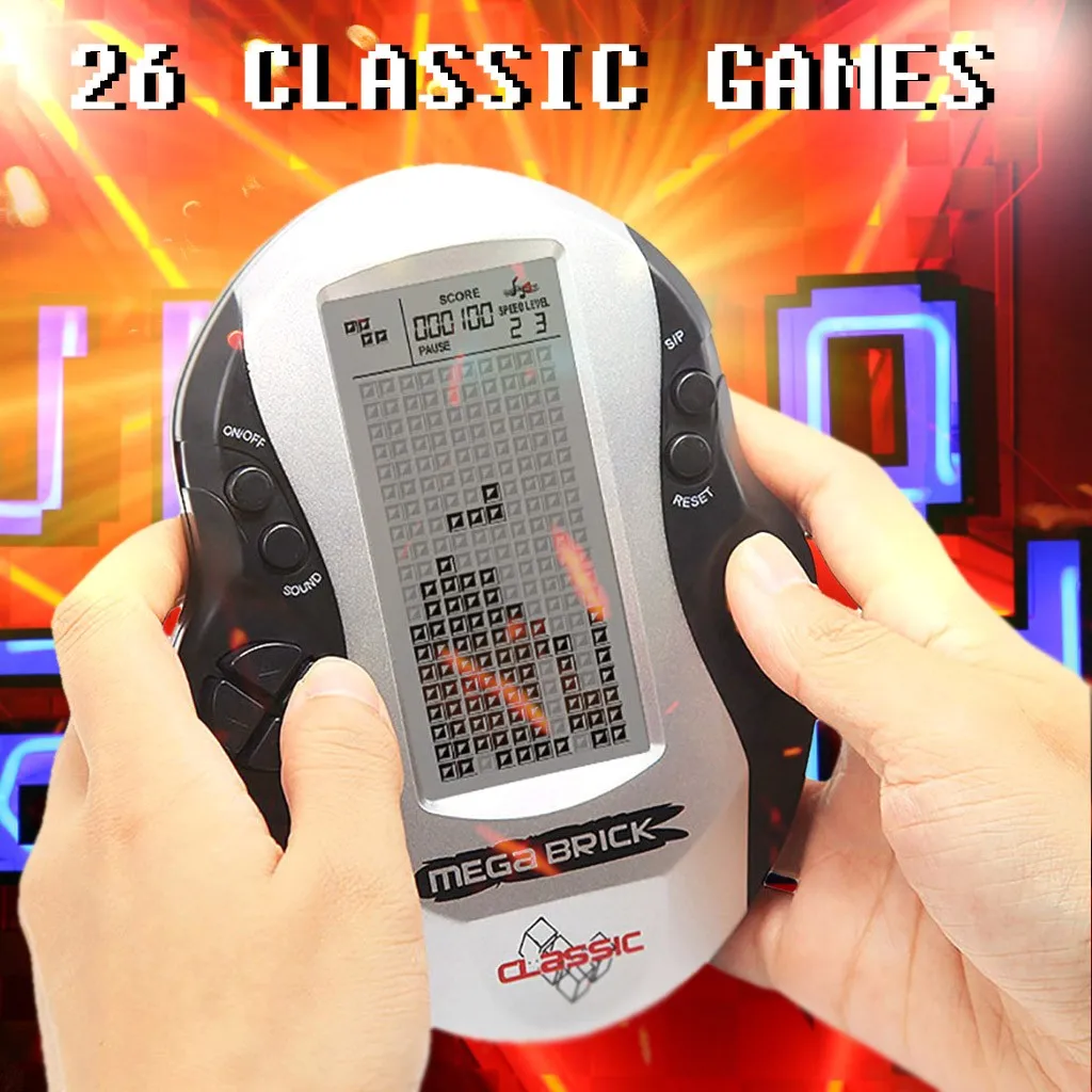 Новая игровая консоль 3 дюймовая портативная Tetris с 26 встроенными ЖК дисплеем