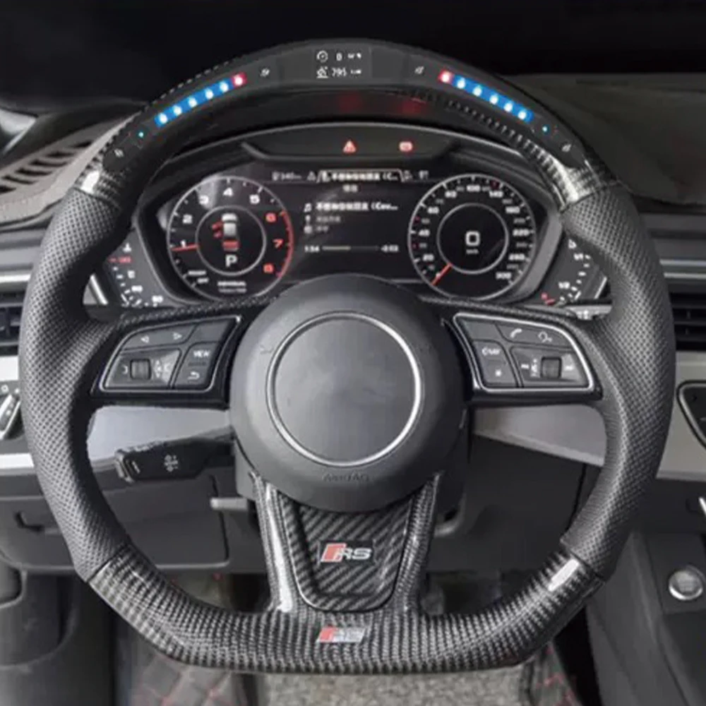 Рулевое колесо из углеродного волокна подходит для Audi A3 A4 A5 A6 A8 Q3 Q5 Q7 R8