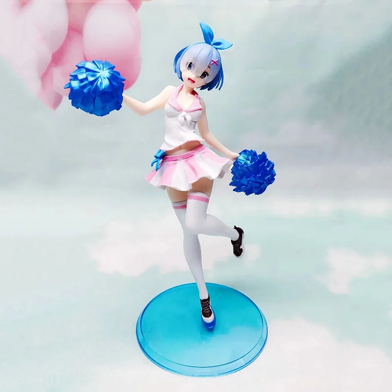 

23cm Re:Life In A Different World From Zero Rem Cheerleader Ver.Anime Action Figure PVC Collection Model Dolls Toys for Gifts