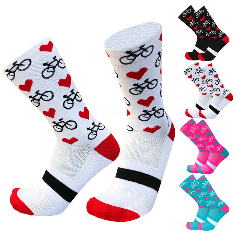 Las nuevas mujeres Calcetines de las mujeres de bicicleta de carretera Calcetines para bicicleta de montaña de calcetines Loveing Calcetines