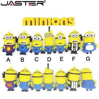 

JASTER Popular and Cute Pendrives Minions USB Flash Drive Memory USB Pen Drive 4GB 8GB 16GB 32GB 64GB USB 2.0 Gifts Cle USB Disk
