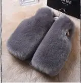 Grey «Mommy and me» из искусственного Меховой жилет/Детская жилетка для маленьких детей Меховой жилет 8 Доступные цвета - Цвет: Grey