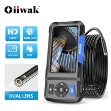 

Oiiwak Endoscope Camera Dual Lens 4.5" IPS 1080P IP67 Waterproof Snake Inspection Endoscope Camera 32GB Sewer Plumbing
