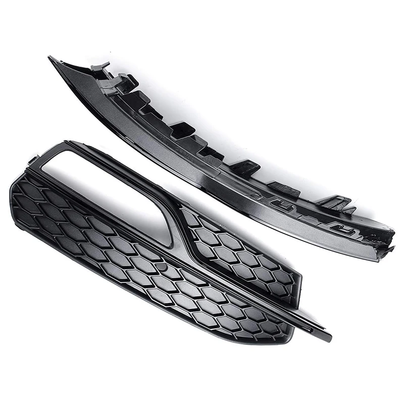 Black Right/Left Front Bumper Fog Light Mesh Grill Grille For Audi A3 S-Line A3 2013 New