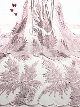 

Latest african lace high quality 2019 african french tulle lace fabric with stones embroidery for african wedding