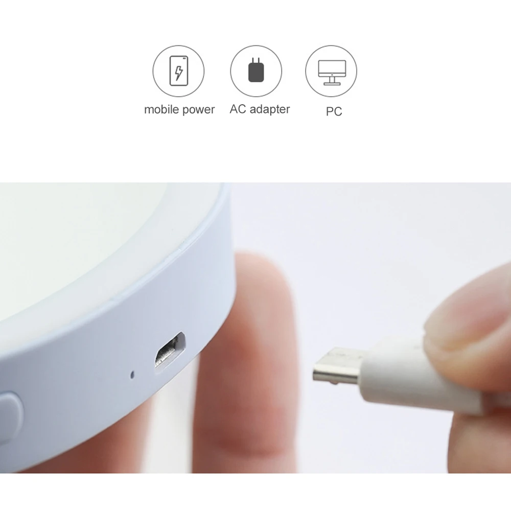  Dimmable Portable Makeup Mirror Vanity LED Light USB Charging 3 Light Color Table Lamp LED Lighted 