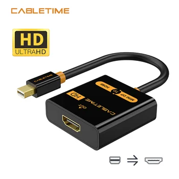 

Cabletime Mini DP to HDMI Adapter M/F Thunderbolt Mini DisplayPort to HDMI Cable for MacBook Pro Air iMac 1080p projector N020
