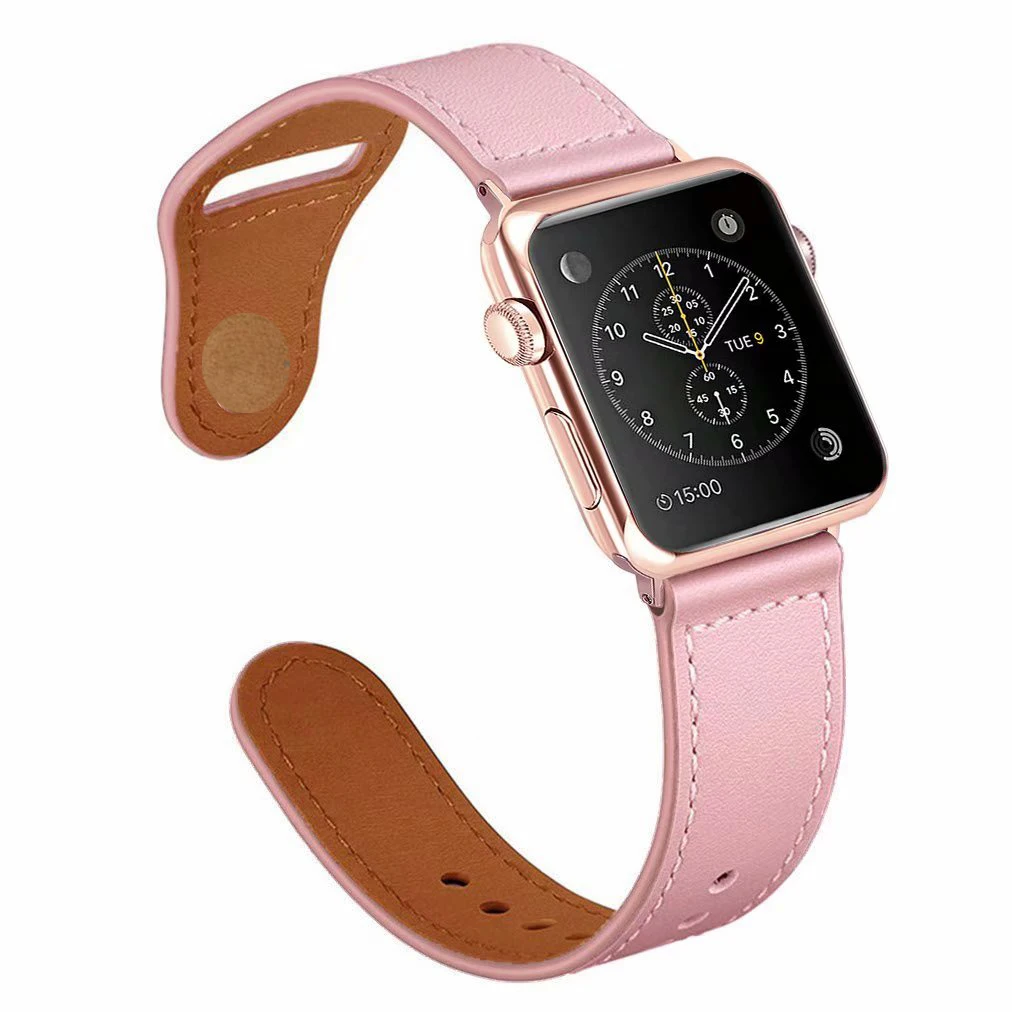 

high quality Genuine leather loop strap for apple watch band 42mm 38mm for iwatch 44mm 40mm 4/3/2/1 braceletseries 5