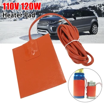 

120W 110V Car Truck Engine Heater Oil Pan Tank Heater Pad Heater Orange Portable Block Hydraulic Tank Heating Plate