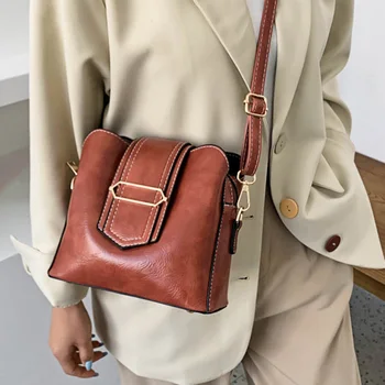 

Solid Color Female Shoulder Bag for Women 2020 Luxury Hand Bag Vintage Pu Leather Large Capacity Ladies Crossbody Messenger Bag