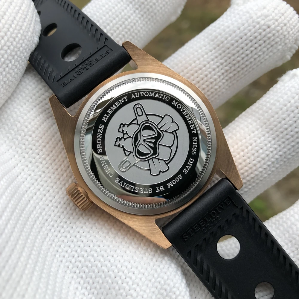 STEELDIVE Brand BGW9 Blue Luminous 41MM Bronze Case Sapphire Glass 200M Waterproof NH35 Automatic Dive Watch Reloj Bronze Bezel