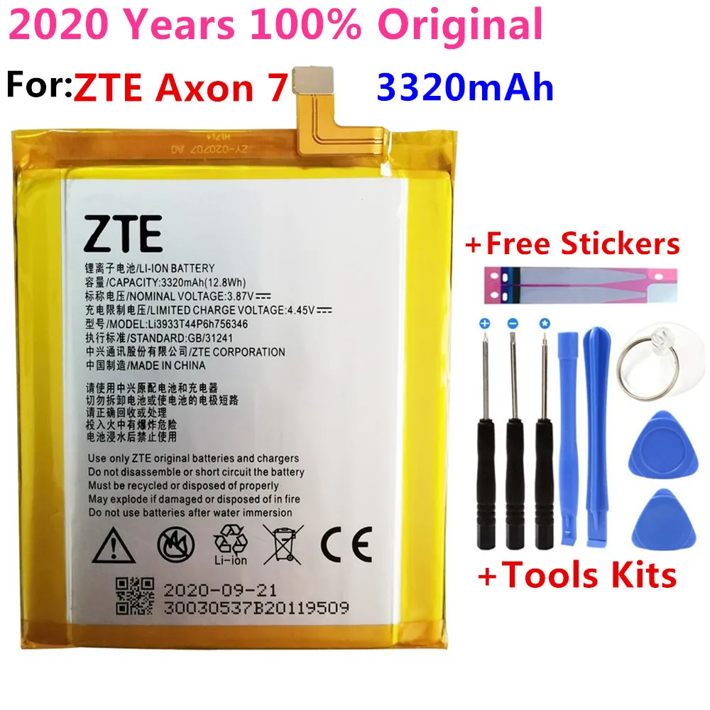 

Original New For ZTE Axon 7 5.5inch A2017 LI3931T44P8H756346 battery Rechargeable Li-ion Built-in lithium polymer battery+Tools