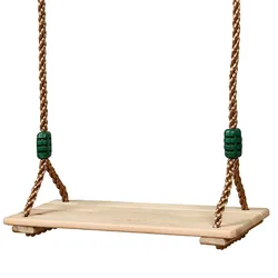 High-Quality Polished Four-Board Anti-Corrosion Wood Swing Outdoor Indoor Pastoral Wooden Swing for Adults Children