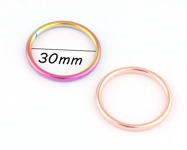 4 Gold Plated Ring Link Beads, Extra Thin Round O-Rings, Flat Circle L