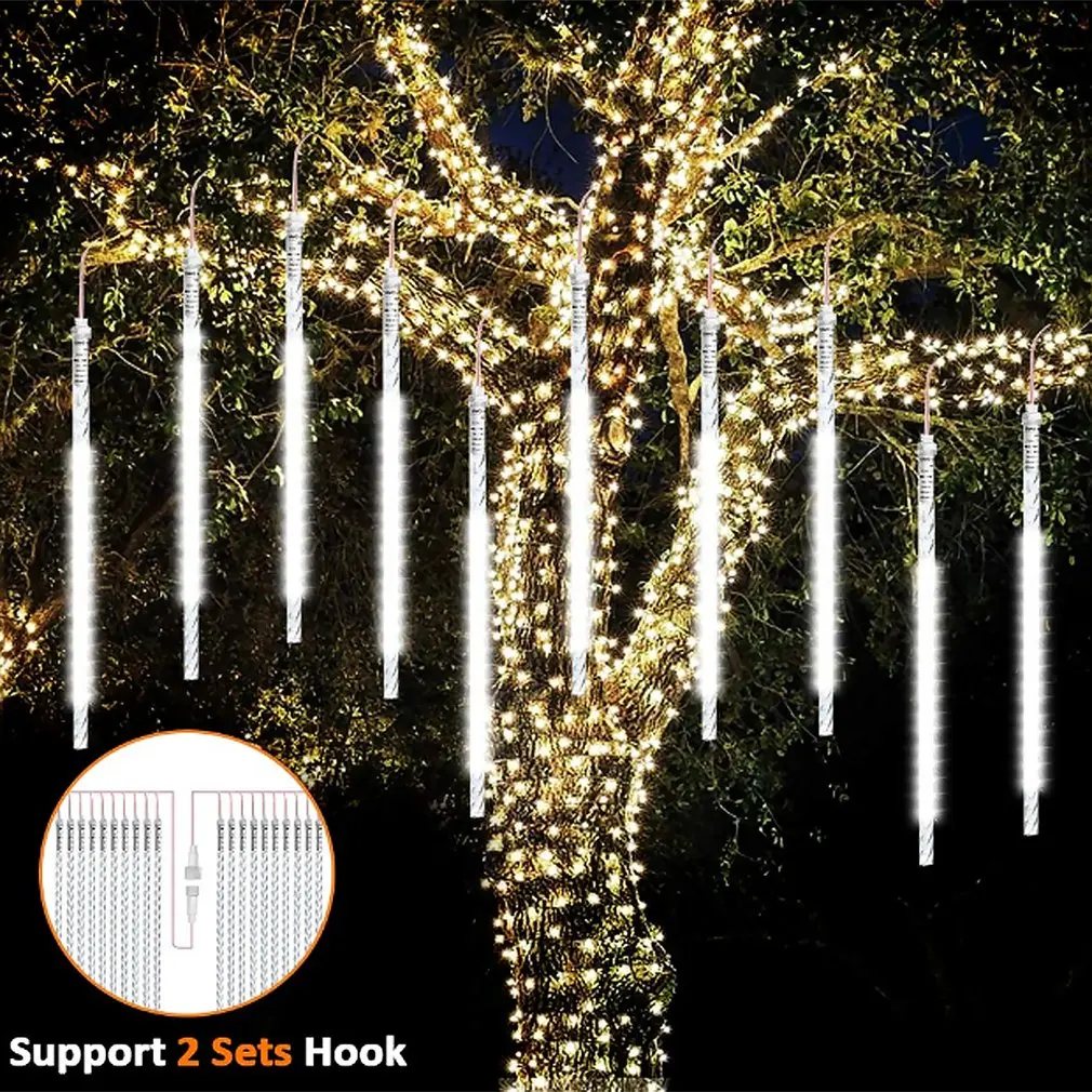 

Rain Drop String Lights Led Meteor Shower Tube Lights Icicle Snow Falling Fairy Light For Party Holiday Garden Decoration