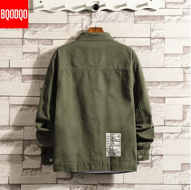 Günstige 6XL Baggy Jacken Schwarz Baumwolle Herbst Streetwear Fashion Armee Grün Hip Hop College Militärischen Stil Mantel Japan Bomber Jacke Männer
