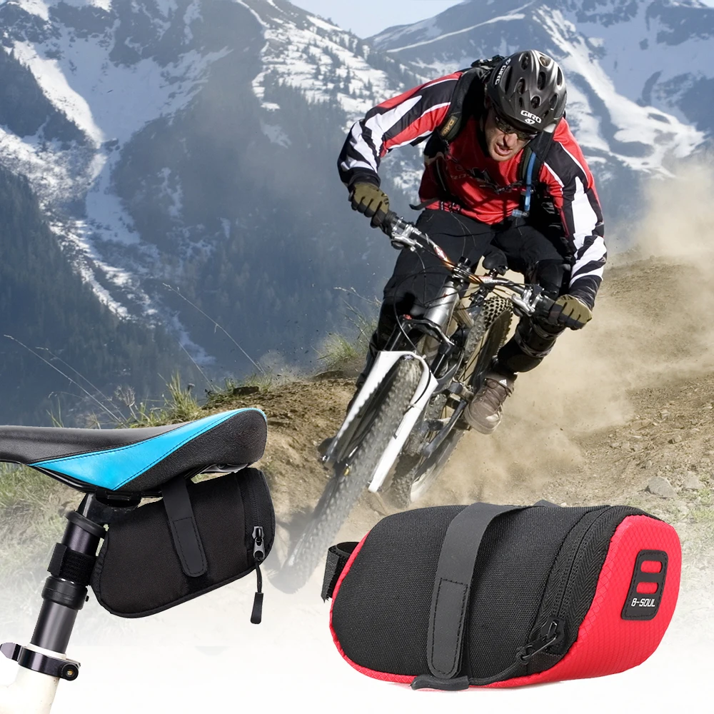 

Waterproof Bike Saddle Bag Mini Mountain Bike Pouchs Bicycle Back Seat Tail Package Outdoor Cycling Nylon Storage Bike Bag
