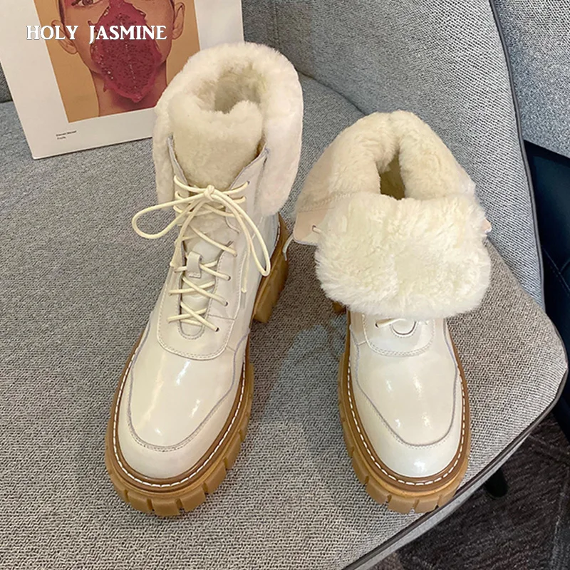 Cow Leather Snow Boots Women Genuine Leather Comfortable Wool 2022