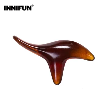 

1pc Triangle GuaSha Craper Amber Resin Wax Acupuncture Shiatsu Massage Tool For Foot Body Care