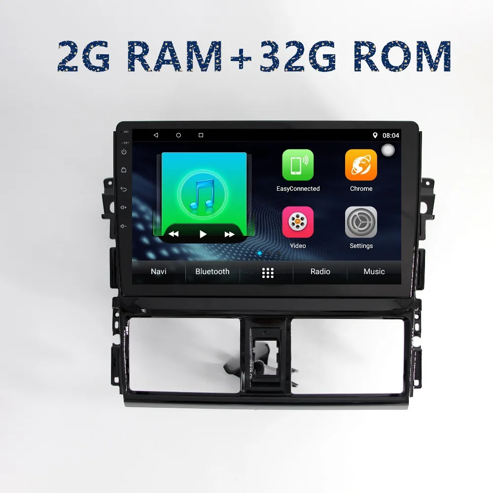 Автомобильный радиоприемник 2 din 8 ядерный RAM2G + ROM32G Android 1 для toyota vios 2014 со
