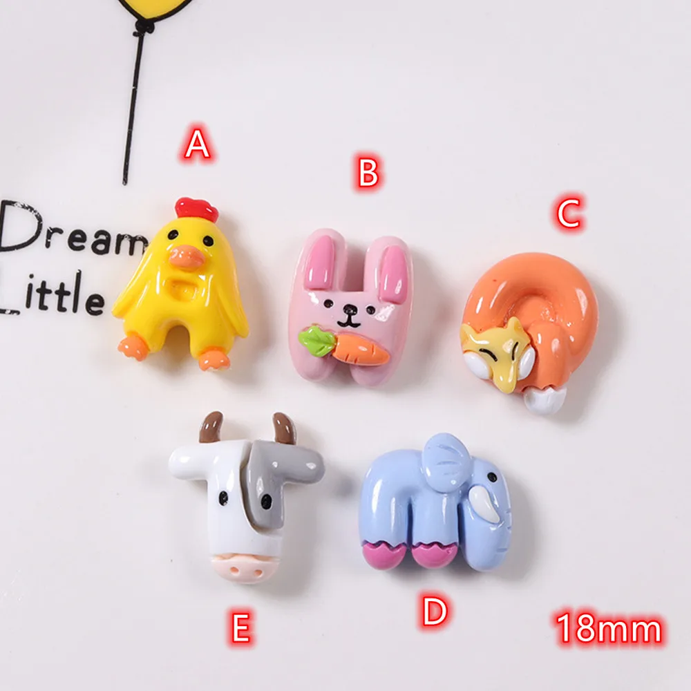 

Cabochons New Resin Cute Cartoon Animals 20pcs Flat Back Cabochon Scrapbooking Hair Bow Center Embellishments DIY Accessories