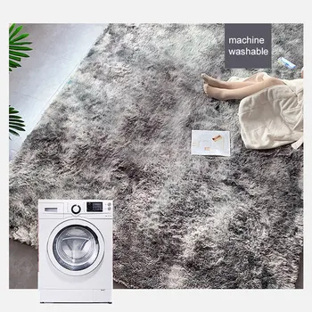 

Shaggy Fluffy Rugs Mat Home Floor Tie-Dyed Polyester Fiber Multicolored Dining Room Bedroom Sofa Area Rug