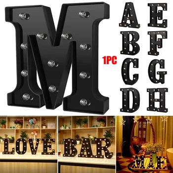 

Newly Design Led Letters Lights 26 Alphabet Black Decorative Marquee Lamps for Wedding Party Birthday Home Bar Drop Shipping