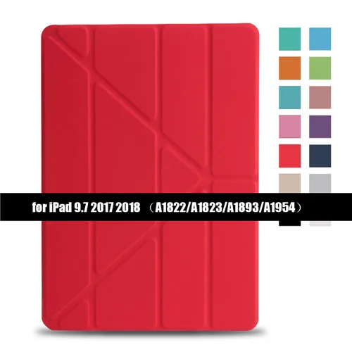 Чехол для IPad Air Flip Stand Case для Ipad 5 6, чехол из искусственной кожи для IPad Air 2 Smart Cover для Ipad Air 1 - Цвет: Red for ipad 2017 18