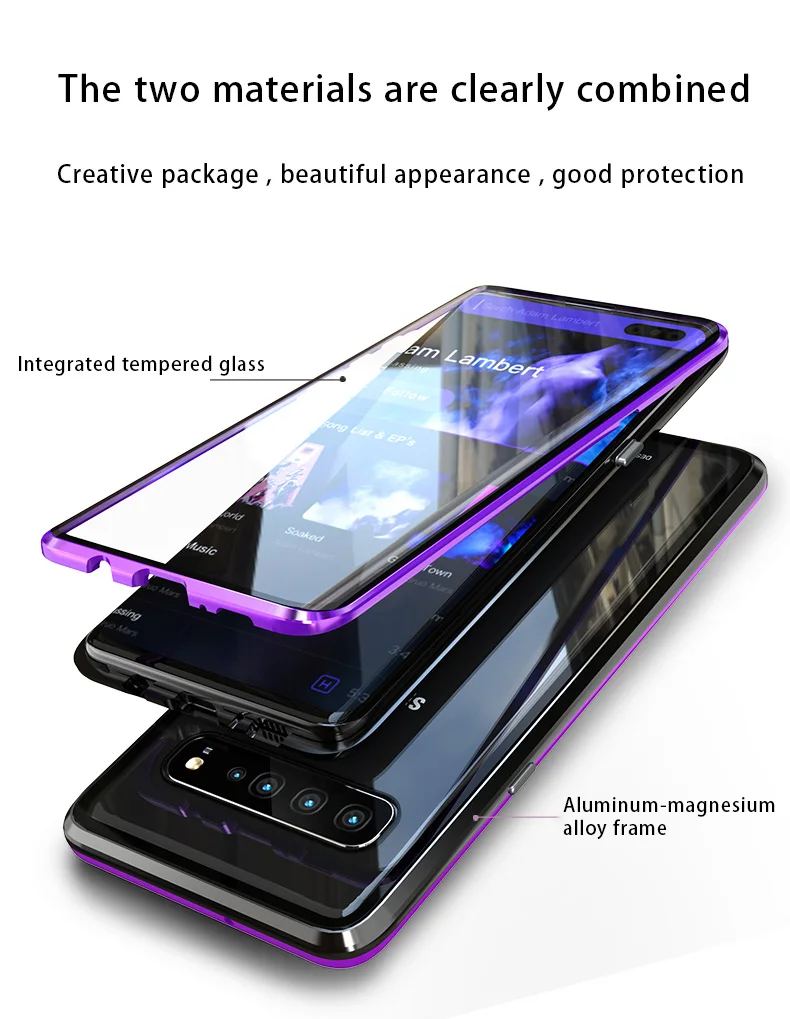 Металлический Магнитный защитный чехол для телефона закаленное двухстороннее