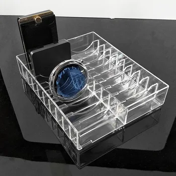 

Transparent Acrylic Makeup Organizer Storage Box Powder Cake Display Stand Case Jewelry Box Cosmetic Storage Holder ZM829