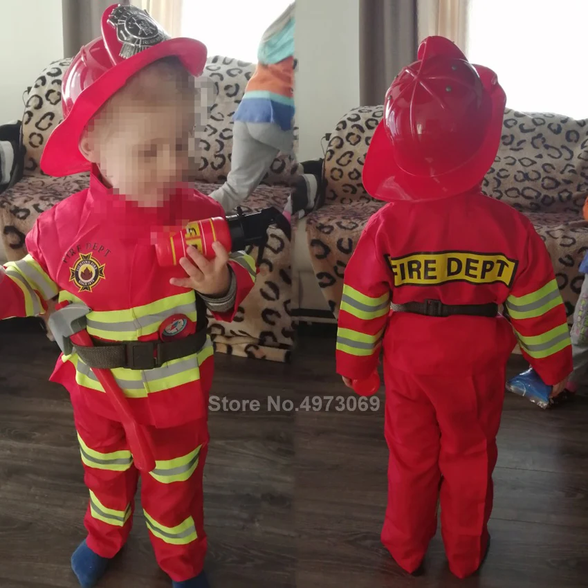 Подарок на год, Рождество, костюм пожарного Сэма для детей, костюм пожарного для мальчиков и девочек, маскарадный костюм для ролевых игр, карнавальный костюм