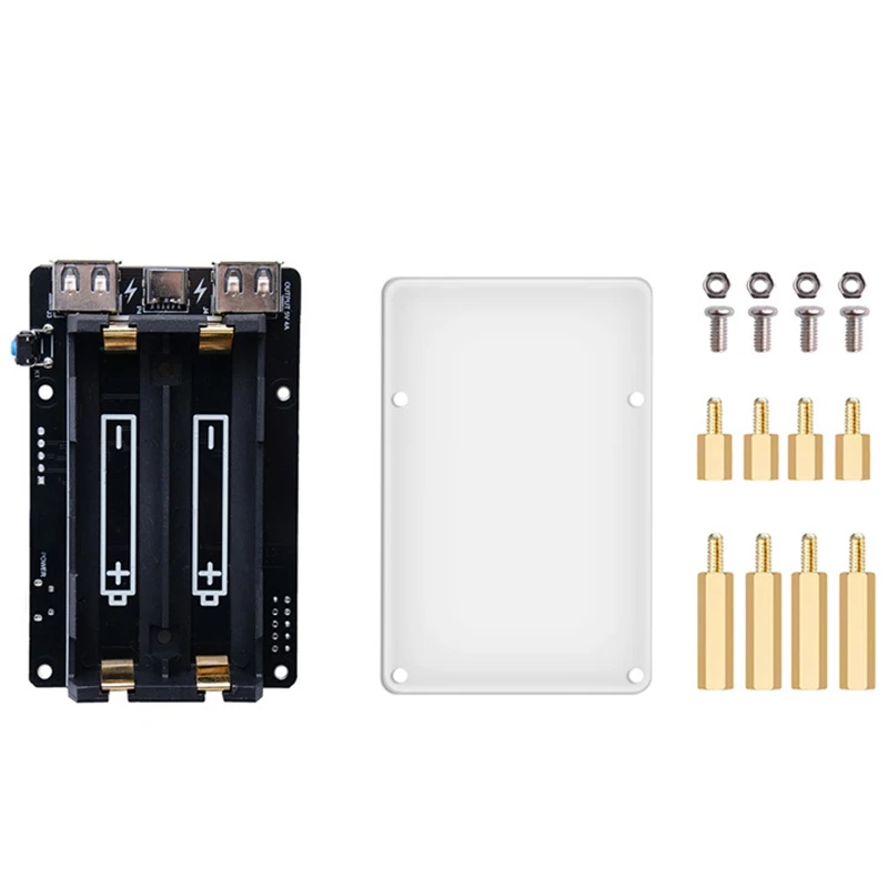 18650 UPS с RTC &amp Coulometer Pro устройство питания Расширенный два USB-порта для Raspberry Pi 4 B / 3B +/