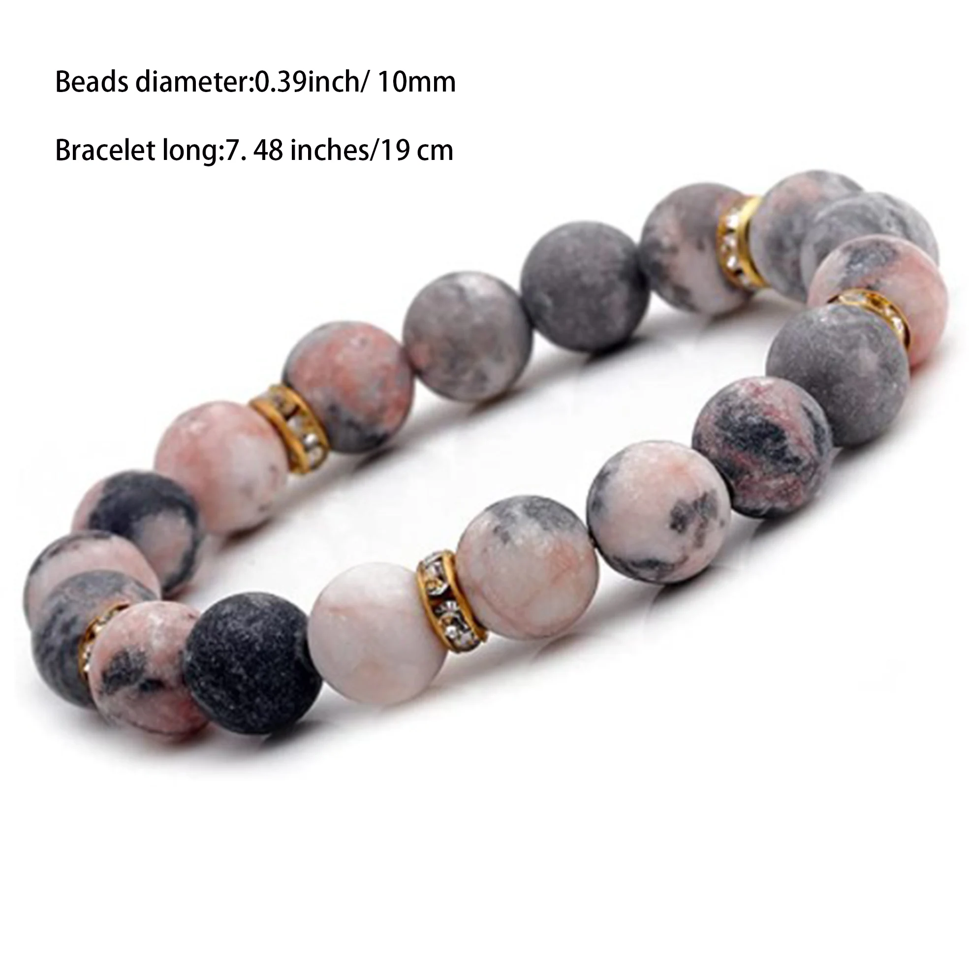 Heilende Kristall-Armband Für Frauen Männer, 8mm Und 6mm Naturstein Perlen Armbänder, Stress Relief Angst Yoga Armband Bringt Glücksbringer Geschenk (Schwarz
