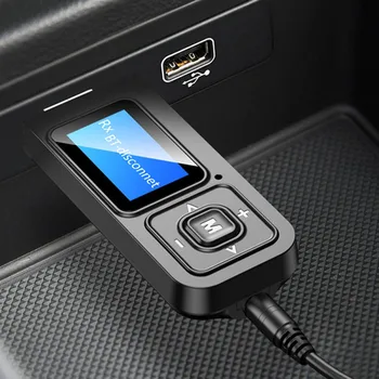 

T12 5.0 Wireless Bluetooth Adapter LCD Screen Audio Car Transmitter 3.5mm For PC Music Bluetooth AUX Adapter Receivers NEW 2020