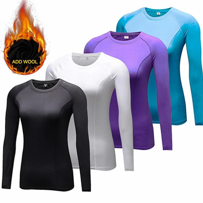 Women Running T-shirt Compression Tights Quick Dry Long Sleeve T-shirts Fitness Clothes for sports t shirt sports shirt