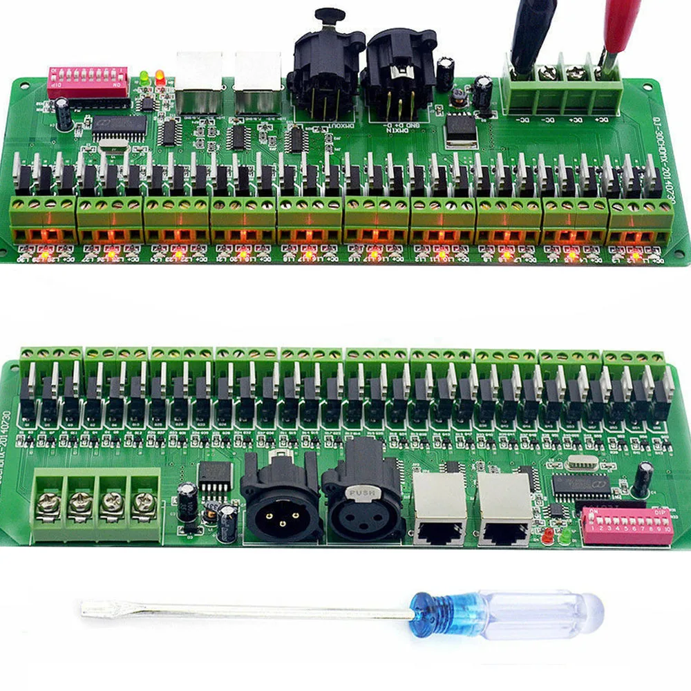 Контроллер 30CH DMX 512 RGB Светодиодные полосы контроллер по протоколу DMX декодер светодиодный декодер DMX диммер драйвер DC9V-24V контроллер