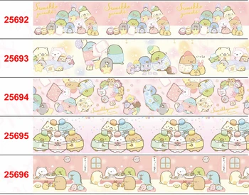 

16mm-75mm Japan Cartoon Series Strawberry Cake Printed Grosgrain/Elastic Ribbon Cute DIY Gift Bowknots 50yards/roll
