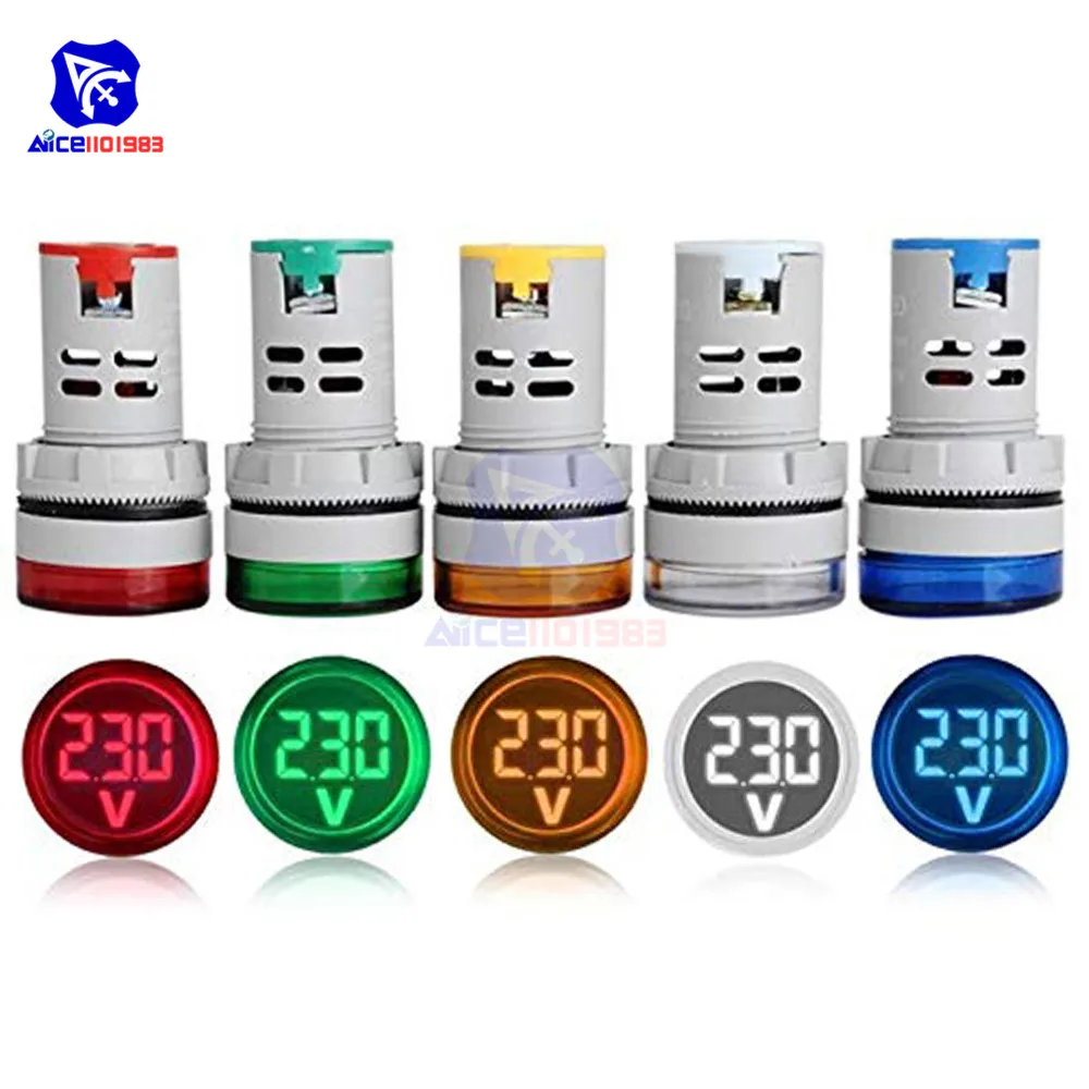diymore 22mm AD16-22DSV LED Digital Display Voltmeter Indicator Light Voltage Test Meter DC 6 -100V | Электронные компоненты и
