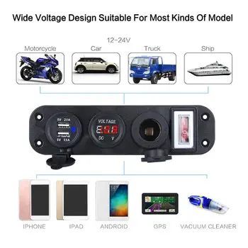 

24V Car Cigarette Lighter Car Boat Dual USB Charger Splitter Cigarette Lighter Socket Power Socket Phone quick charger adapter