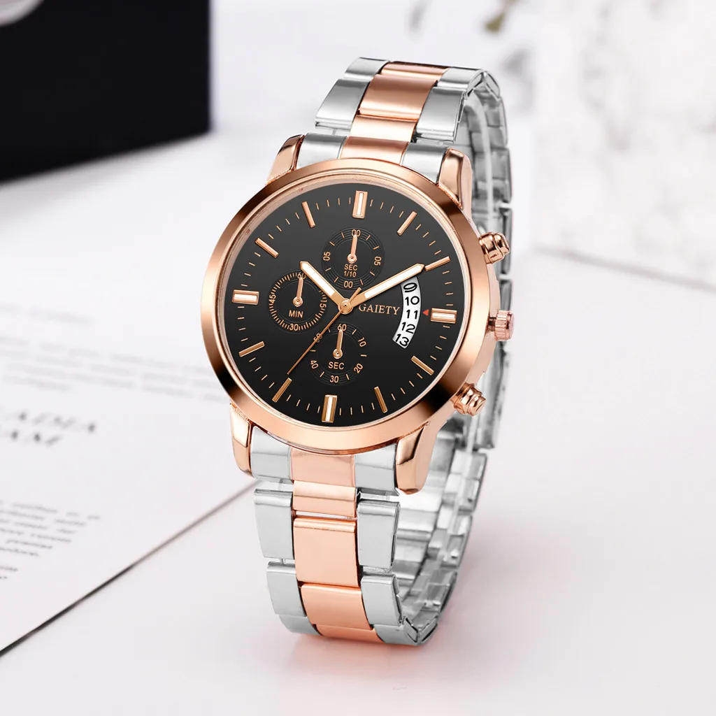 F Новые роскошные мужские часы reloj inteligente mujer, модные часы из нержавеющей стали с календарем, спортивные кварцевые часы montre homme - Цвет: F