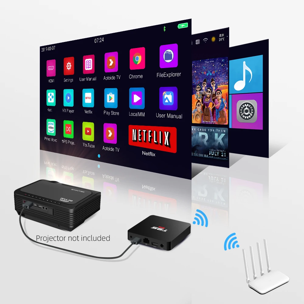 Caixa de tv Player para Netflix 10 os 2g Byintek Android Wifi Media Hulu Player 4k Youtube 16g - Image 5