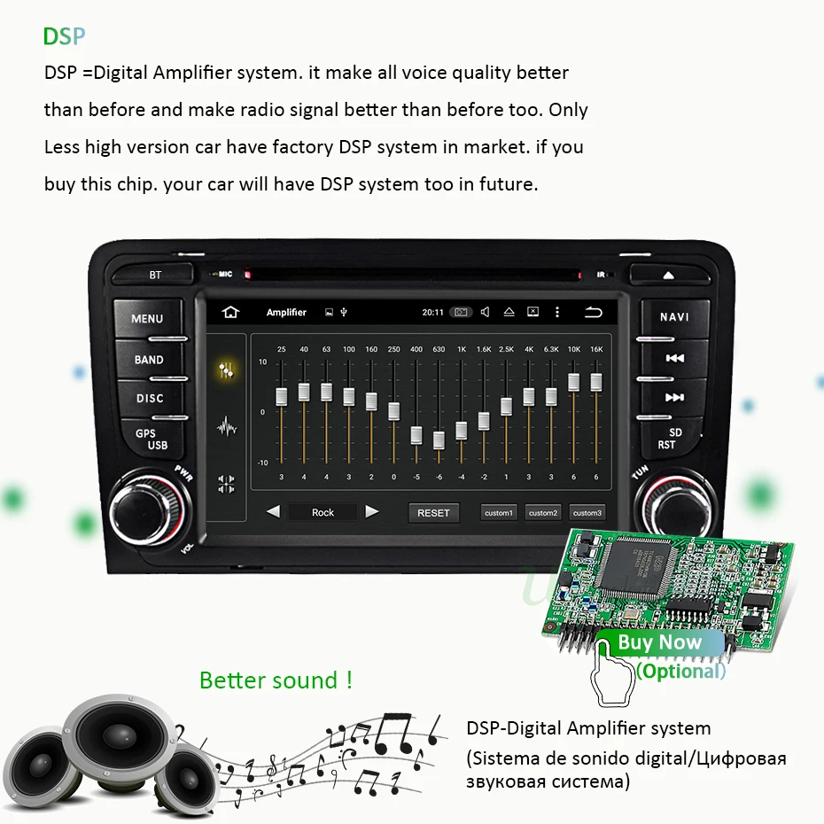 Sale 8 CORE 4G 64G 2 Din Android 9 car dvd multimedia player GPS audio For Audi/A3/S3 2002-2013 car radio Steering wheel obd2 DSP DVR 5