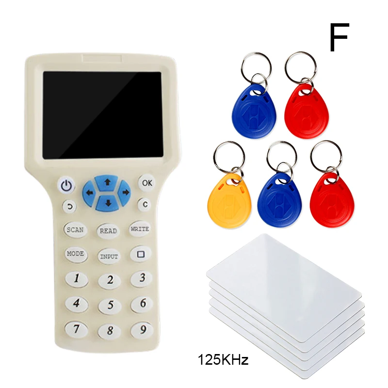 

2-in-1 Portable Induction Card Writer RFID ID Card Copier with Button for Access Cards Keyring Hi 888