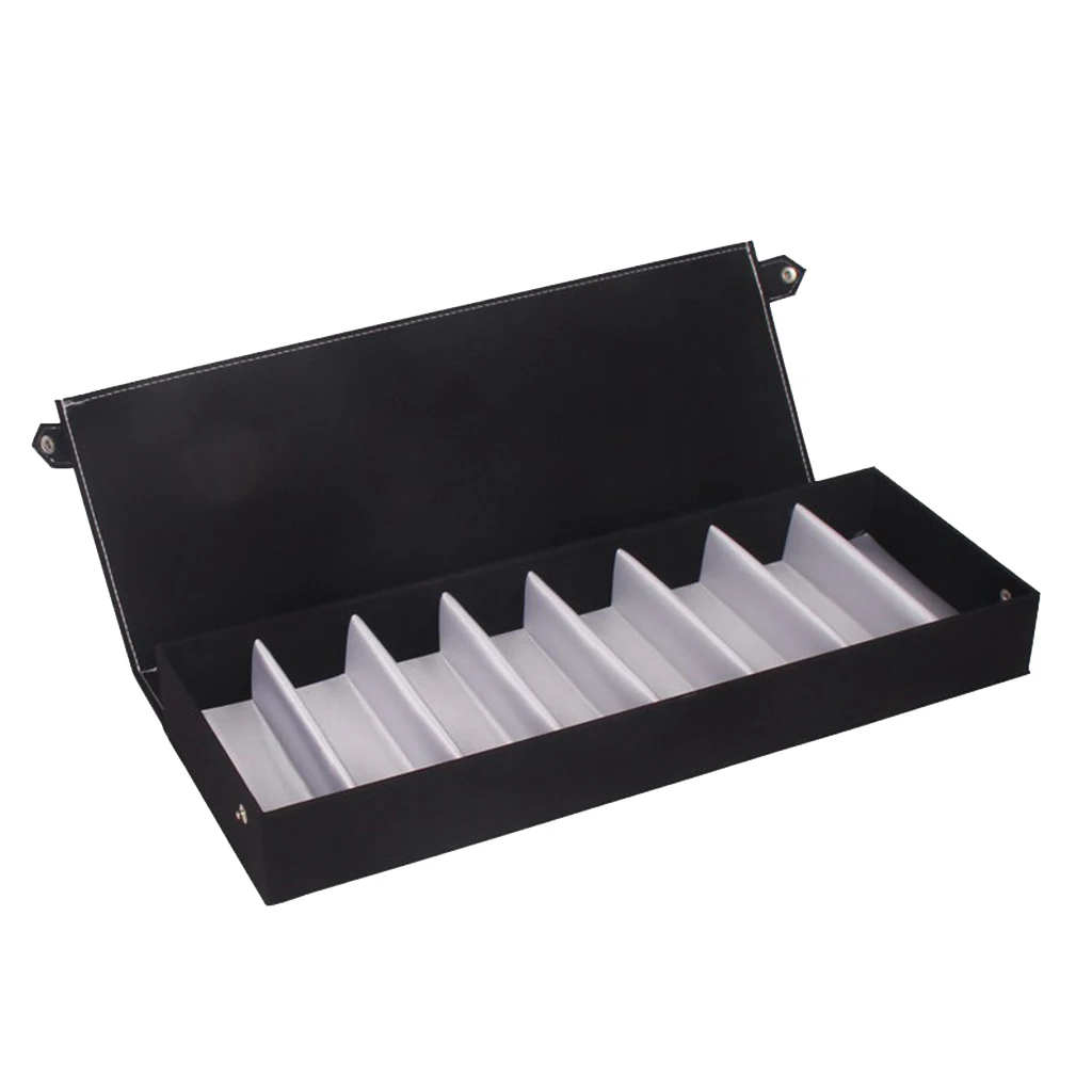 8 Slots Novelty Sunglass Organizer Leather Eyeglasses Collector Eyewear Display Case Storage Box, 48 x 14 x 6cm