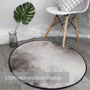 

Radiation Column 3D Print Grey Carpet Round Fashion Coffee Table Mat Nordic Floor Carpet For Bedroom Computer Chair Mat