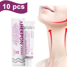 10Pcs Xhekpon Crema Face Neck Cream 40ml Neckline Cream Wrinkle Smooth Anti Aging Whitening Cream Moisturizing Nourishing