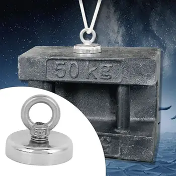 

Industrial Magnet Magnetic Hook Fishing Magnet Hardware Accessory Anti-Rust Coating with 20-Meter Red Rope N35