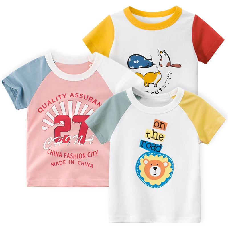 

Fashion Girls T-shirt Children Short Sleeves White Tees For Boys Baby Kids Cotton Tops For Girls Clothes 3 4 5 6 7 8 Yrs